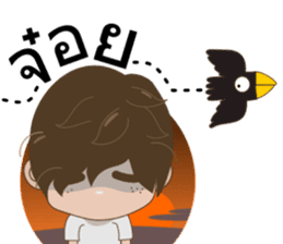 Ton-Kla: big head n curly hair sticker #10674524