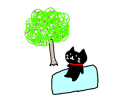 It is a small black cat. sticker #10675523