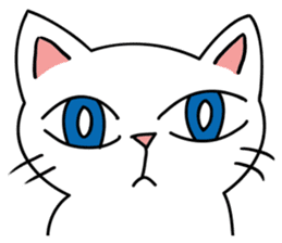 ugly cat, white cat (international .ver) sticker #10676596