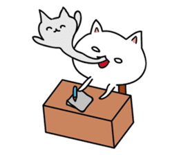 ugly cat, white cat (international .ver) sticker #10676604