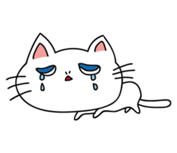 ugly cat, white cat (international .ver) sticker #10676621