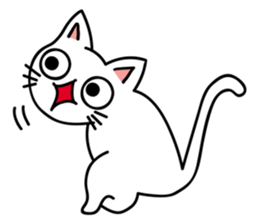 ugly cat, white cat (international .ver) sticker #10676622