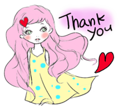 Cute and fashionable girls sticker sticker #10678266