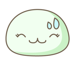 Five colors of round creature sticker #10682763