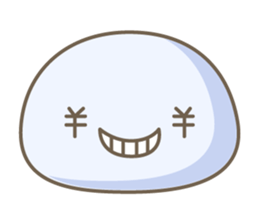 Five colors of round creature sticker #10682775