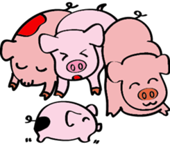 We are funny Piggy family sticker #10684064