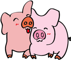 We are funny Piggy family sticker #10684096