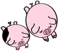 We are funny Piggy family sticker #10684097