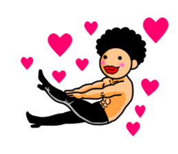 Mr Afro-hair macho. Woman-like man1 sticker #10684223