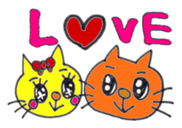 Cat and preatycat sticker #10685581