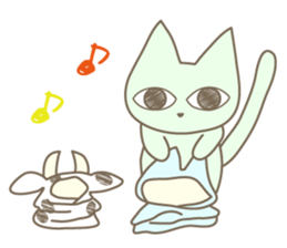 Pastel cat MINT sticker #10687427