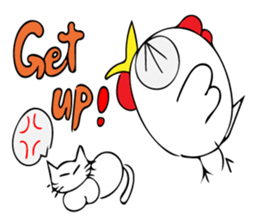 Cats and chickens and in English! sticker #10687664