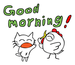 Cats and chickens and in English! sticker #10687665