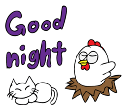Cats and chickens and in English! sticker #10687667