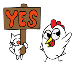 Cats and chickens and in English! sticker #10687670