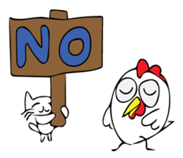 Cats and chickens and in English! sticker #10687671
