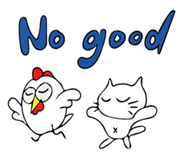 Cats and chickens and in English! sticker #10687673