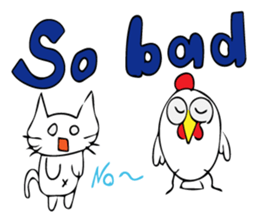 Cats and chickens and in English! sticker #10687675