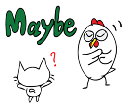 Cats and chickens and in English! sticker #10687676