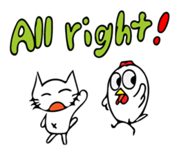 Cats and chickens and in English! sticker #10687678
