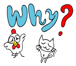 Cats and chickens and in English! sticker #10687680