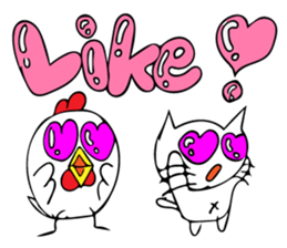 Cats and chickens and in English! sticker #10687681