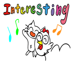 Cats and chickens and in English! sticker #10687682