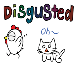 Cats and chickens and in English! sticker #10687683