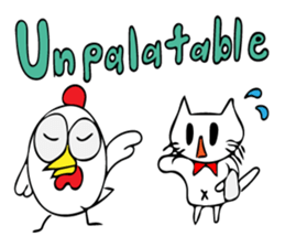 Cats and chickens and in English! sticker #10687685