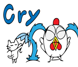Cats and chickens and in English! sticker #10687686