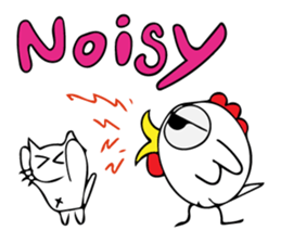 Cats and chickens and in English! sticker #10687687