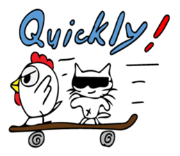 Cats and chickens and in English! sticker #10687688