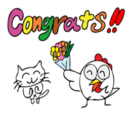 Cats and chickens and in English! sticker #10687691