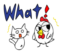 Cats and chickens and in English! sticker #10687692