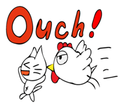 Cats and chickens and in English! sticker #10687693