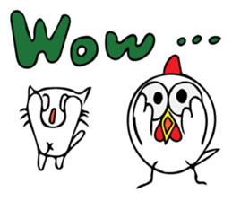 Cats and chickens and in English! sticker #10687694
