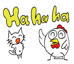 Cats and chickens and in English! sticker #10687695