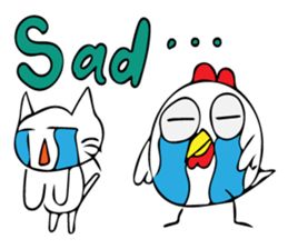 Cats and chickens and in English! sticker #10687696