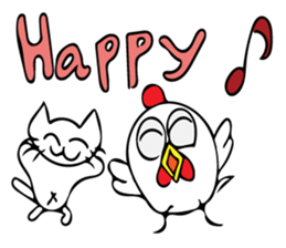 Cats and chickens and in English! sticker #10687697
