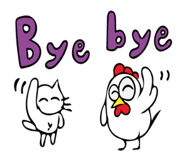 Cats and chickens and in English! sticker #10687698