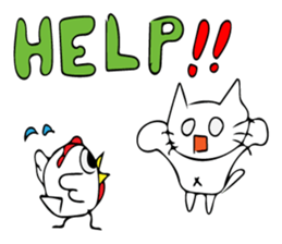 Cats and chickens and in English! sticker #10687702