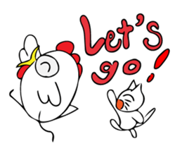 Cats and chickens and in English! sticker #10687703