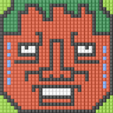 8-bit pixel Tomato family sticker #10689595