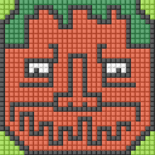 8-bit pixel Tomato family sticker #10689598