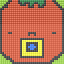 8-bit pixel Tomato family sticker #10689623