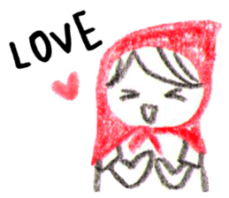 Little Red Riding Hood and pink rabbit sticker #10689710