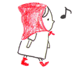 Little Red Riding Hood and pink rabbit sticker #10689716