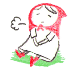 Little Red Riding Hood and pink rabbit sticker #10689718