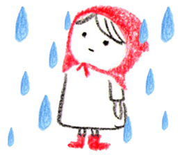 Little Red Riding Hood and pink rabbit sticker #10689722