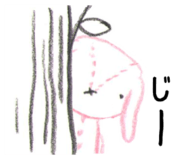 Little Red Riding Hood and pink rabbit sticker #10689724